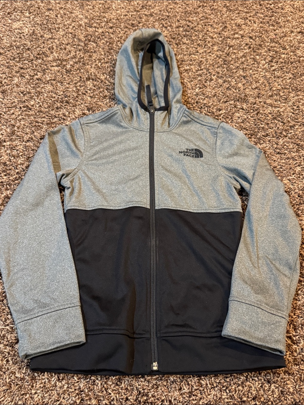 The North Face Heather Gray & Black Full-Zip Lightweight Hooded Jacket